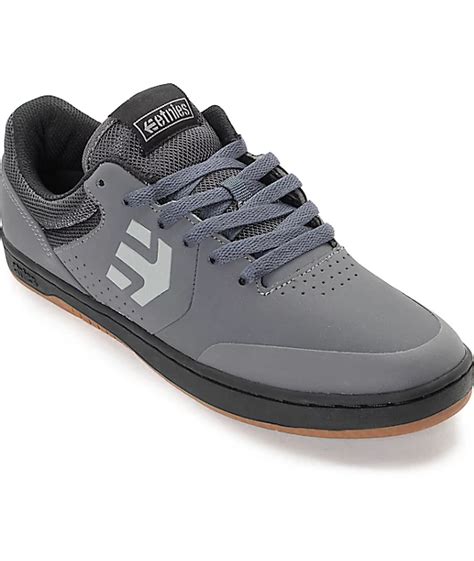 Etnies Marana Grey & Black Nubuck Skate Shoes | Zumiez