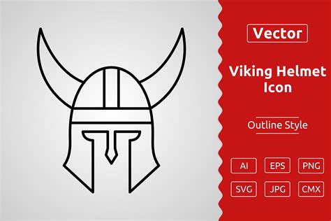 Vector Viking Helmet Outline Icon Graphic By Muhammad Atiq · Creative Fabrica