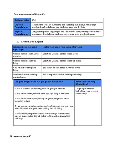 Rancangan Asesmen Diagnostik Pdf