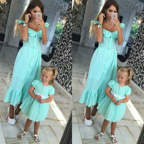 Mamãe E Filha Vestido Para Mãe Bebê Família Combinando Roupas Mamãe E