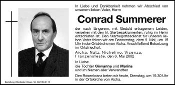 Traueranzeigen Von Conrad Summerer Trauer Bz