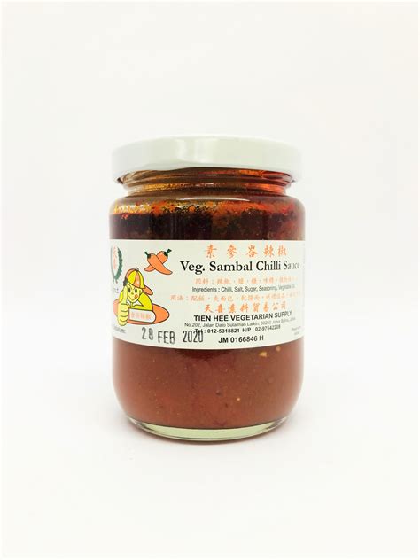 Tien Hee Vegetarian Sambal Chilli Sauce 250g From Buy Asian Food 4u