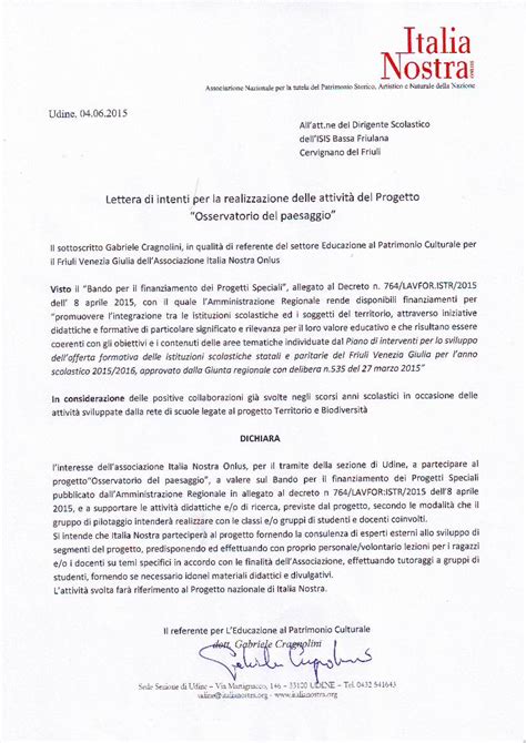 PDF Lettera di intenti per la realizzazione delle attività del