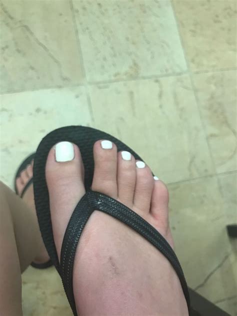 White Nail Polish Vs Black Flip Flops