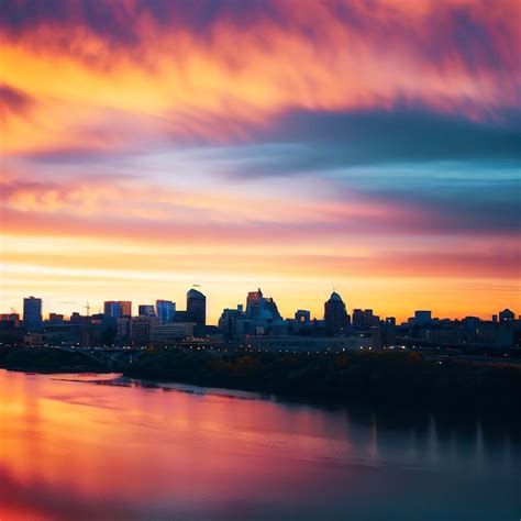 Premium AI Image | Sunset Saskatoon Skyline