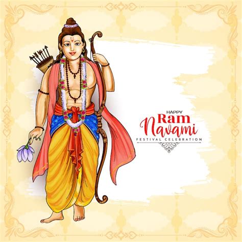 Feliz Shree Ram Navami El Festival Cultural Hind El Saludo De Fondo