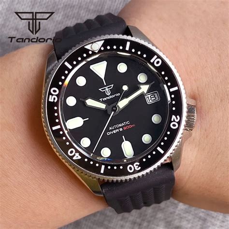 Tandorio Bar Mm Nh A Automatic Dive Watch For Men Luminous Black