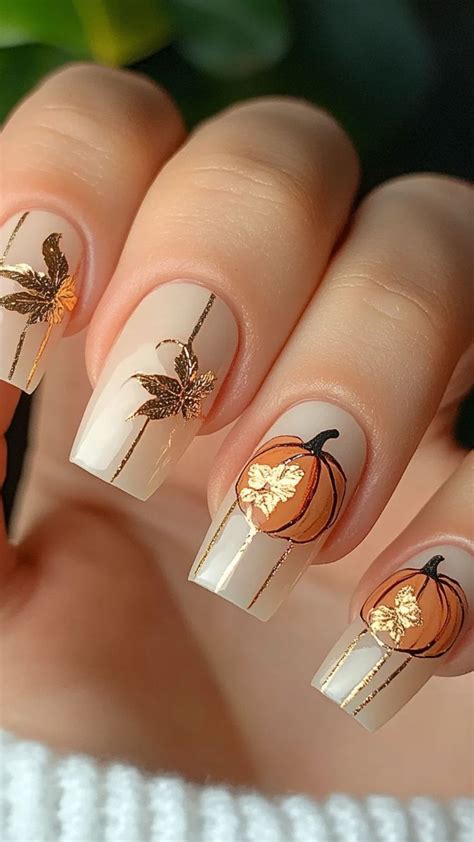 Stunning Pumpkin Nail Designs For Effortless Autumn Elegance In