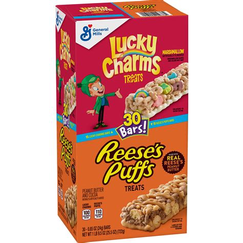 Lucky Charms And Reeses Puffs Treat Bars Variety Pack