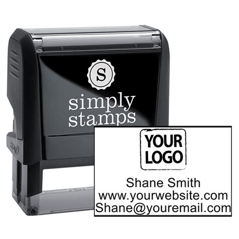 Custom Self-Inking Rectangle Logo Stamp with Text (1" x 2 1/2 ...