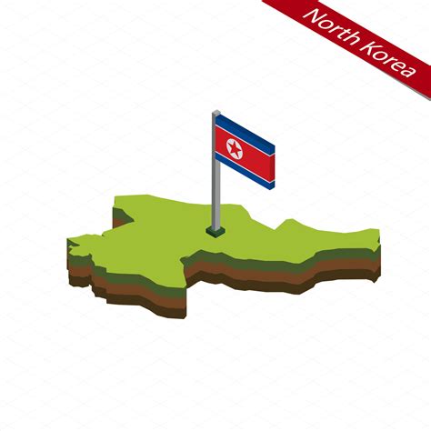 North Korea Isometric map and flag. Vector Illustration. 27391007 ...