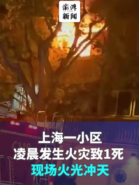 上海一小区凌晨发生火灾已致1死，现场火光冲天 火灾 上海市 消防车 新浪新闻