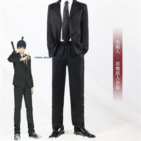 Anime Chainsaw Man Cosplay Costumes Denji Aki Hayakawa Cosplay Black