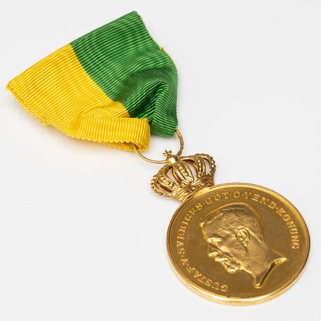 F Rtj Nstmedalj K K Guld Kungliga Patriotiska S Llskapet Gustaf