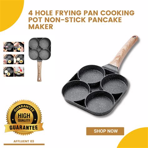 4 Hole Frying Pan Cooking Pot Non Stick Pancake Maker Home Breakfast Egg Burger Pot For Gas