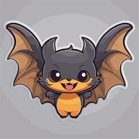 Bat Cartoon Vector Premium AI Generated Vector