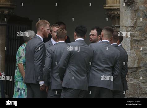 England All Rounder Ben Stokes Left Arrives For His Marriage To Fiancee Clare Ratcliffe At St