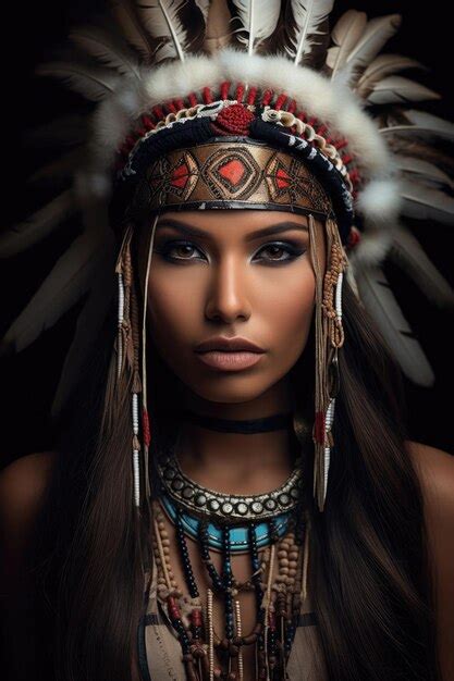 Premium Photo | Young Native American woman from North America