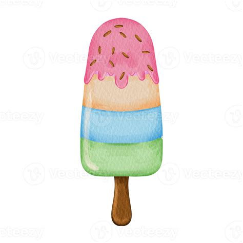 Watercolor Ice Cream Clip Art 23411857 Png