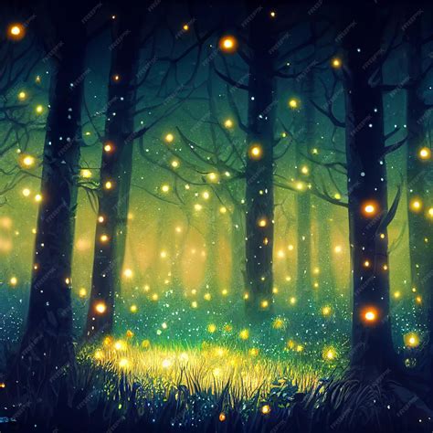 Fireflies In A Forest