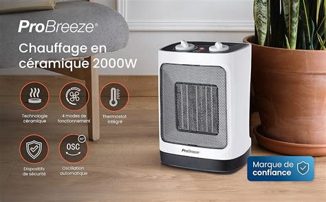 Pro Breeze Radiateur Soufflant C Ramique W Chauffage D Appoint