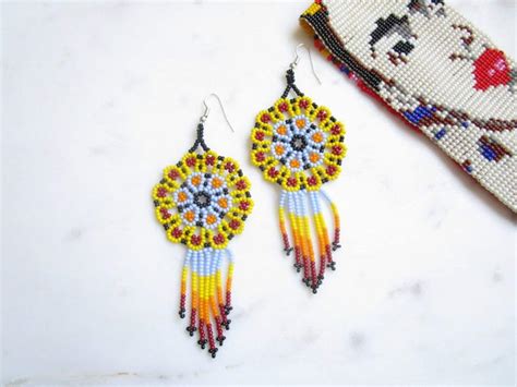 Bead Earring Huichol Earring Mexico Earring Native America Etsy