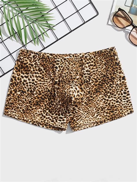 Men Leopard Print Boxer Brief Leopard Print Premium Fashion Fashion