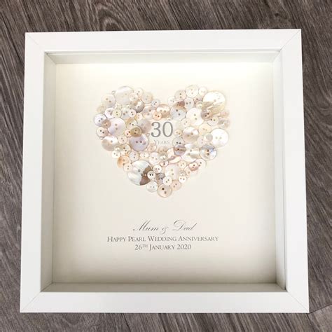 Anniversary T 30th Pearl Wedding Anniversary Personalised Etsy