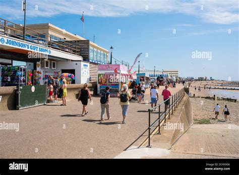 Hunstanton Norfolk Beach View In Summer Along The Esplanade And Beach