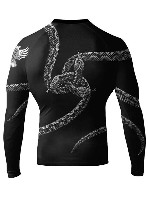 Raven Fightwear Men S Vipera Snake Bjj Rash Guard Mma Black White