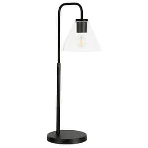 Meyer Cross Harrison In Blackened Bronze Arc Table Lamp With Clear