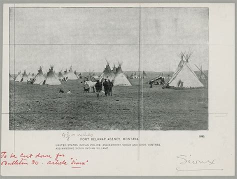 Assiniboine Camp 1890 Indianer Ethno