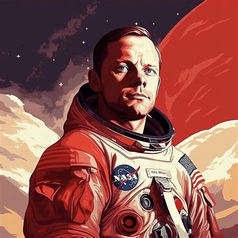 Ai Image Portrait Of Neil Armstrong 1960s 2023