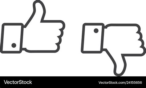 Thumb Up And Down Icons Set Isolated Royalty Free Vector