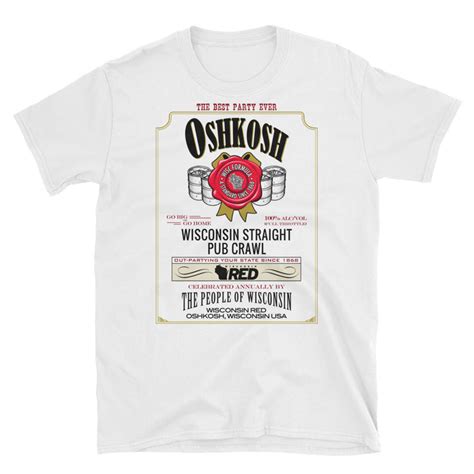 Oshkosh Fall Pub Crawl Boozesquad T Shirt Wisconsin Red