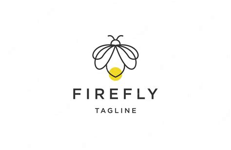 Premium Vector Firefly With Line Art Style Logo Icon Design Template