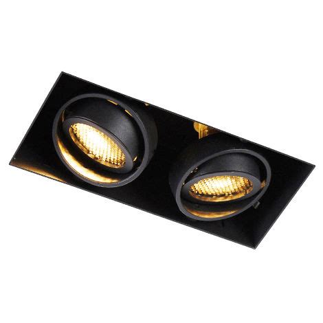 Recessed Spot Black Rotatable And Tiltable Trimless 2 Light Oneon Honey