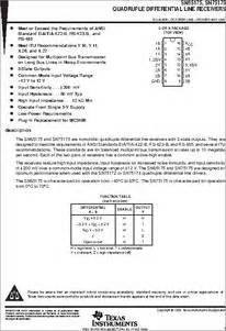 Sn Nsr Datasheet Ti Sn Quadruple Differential Line Receiver