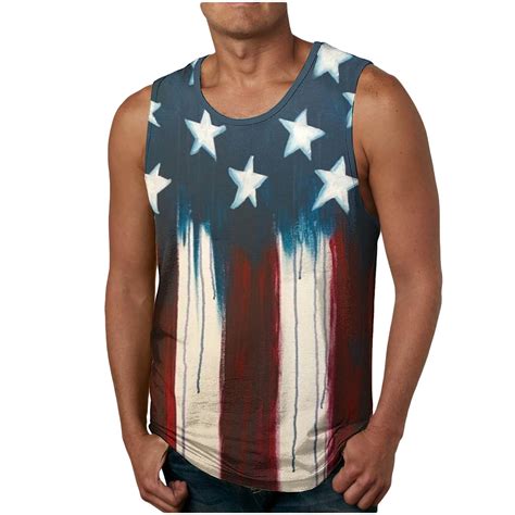 Txeol Men S Tank Tops Big And Tall Th Of July Tank Tops Mens American