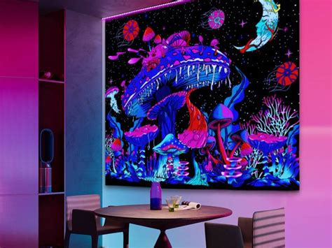 Amazon Apdidl Blacklight Mushroom Tapestry For Bedroom Aesthetic