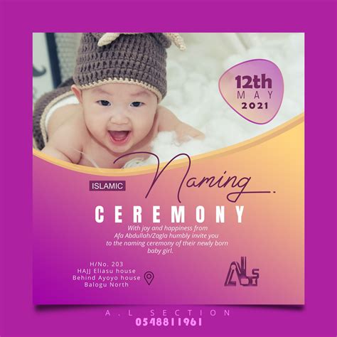 A L Section On Twitter Naming Ceremony Invitation Flyer Design Get