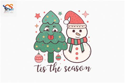 Tis The Season Christmas Retro PNG Graphic By Crafts Store Creative