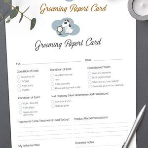 Stylish Pet Grooming Report Card Pack Pet Groomers Pet Business