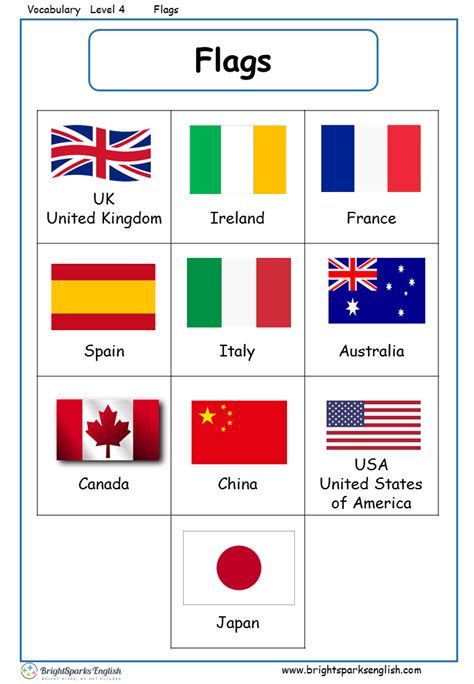 Flags Worksheets