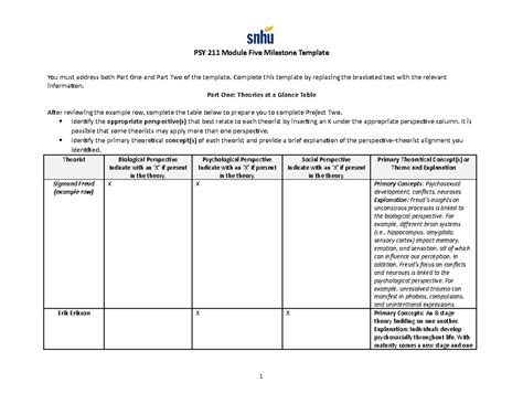 Psy Module Five Milestone Template Psy Module Five Milestone