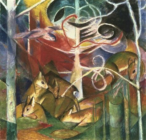 Hirsch Im Wald I Franz Marc Poster Leinwand Art Heroes Franz