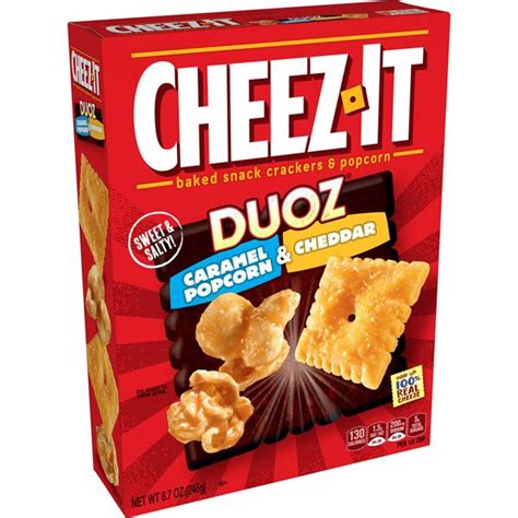 Cheez-It Duoz Caramel Popcorn & Cheddar Baked Snack Crackers | Hy-Vee Aisles Online Grocery Shopping