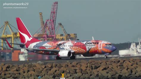 Qantas 737 800 Yananyi Dreaming Take Off 34l Sydney Airport Youtube