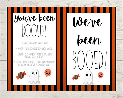 Halloween Booed Sign Printable Youve Been Booed Weve Been Booed Etsy