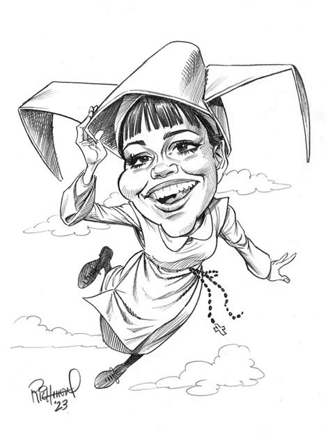 La Novicia Voladora The Flying Nun Caricature Sketch Sketches